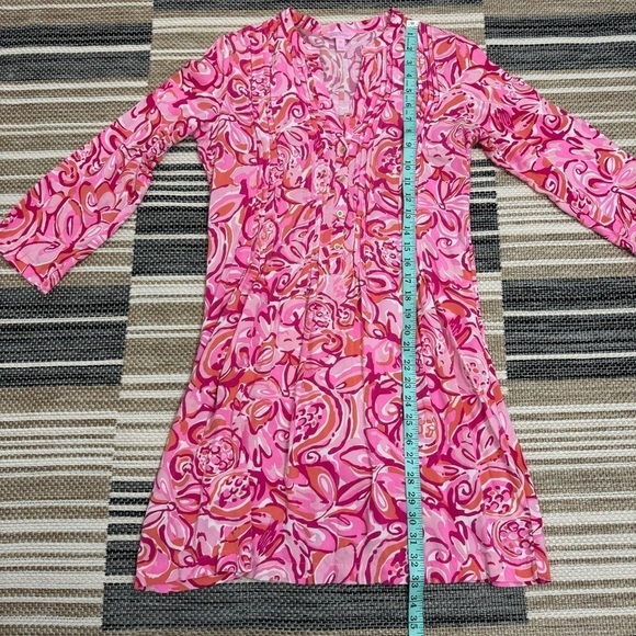 Lilly Pulitzer Sarasota Pintucked Tunic Dress Mini Mango Salsa Size XS Women - Picture 15 of 16